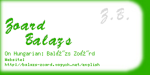 zoard balazs business card
